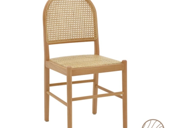 Καρέκλα Alessia pakoworld ξύλο οξιάς-rattan φυσικό 43x40x89εκ