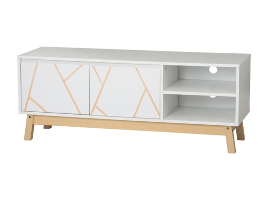 Έπιπλο Τηλεόρασης Aria pakoworld λευκό-φυσικό 120x38x47 εκ