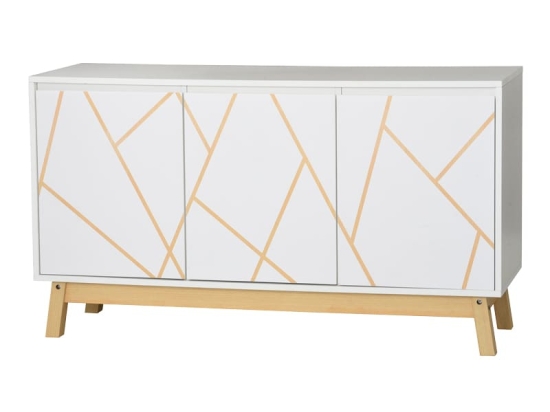Μπουφές Aria pakoworld λευκό-φυσικό 120x35x67 εκ