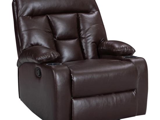 Πολυθρόνα relax Terpsi pakoworld καφέ PU 80x94x100εκ