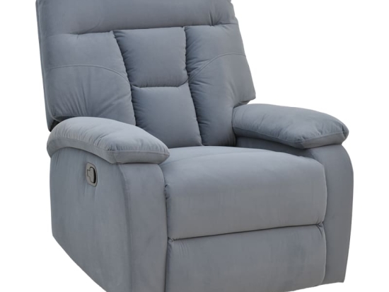 Πολυθρόνα relax με μηχανισμό massage Terpsi pakoworld γκρι βελούδο 80x94x100εκ