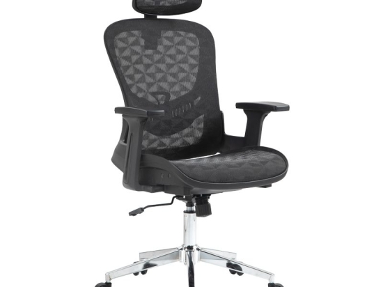 Καρέκλα γραφείου εργασίας Mergi pakoworld μαύρο mesh 62x63x120εκ