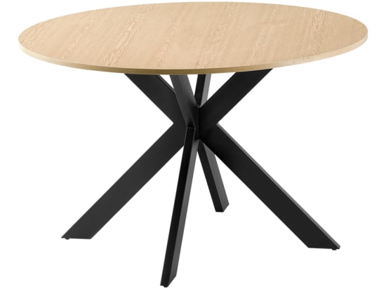 Τραπέζι Jeston pakoworld MDF καρυδί-πόδι μαύρο μέταλλο Φ120x75εκ