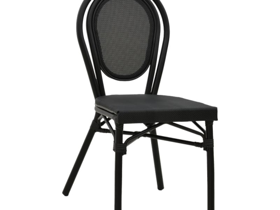 Καρέκλα Nacia  pakoworld μαύρο αλουμίνιο-μαύρο textilene 45x59x85εκ