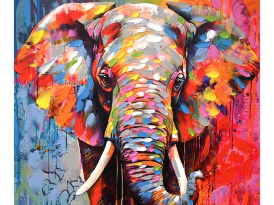 Πίνακας σε καμβά Elephant Inart 80x3x80εκ