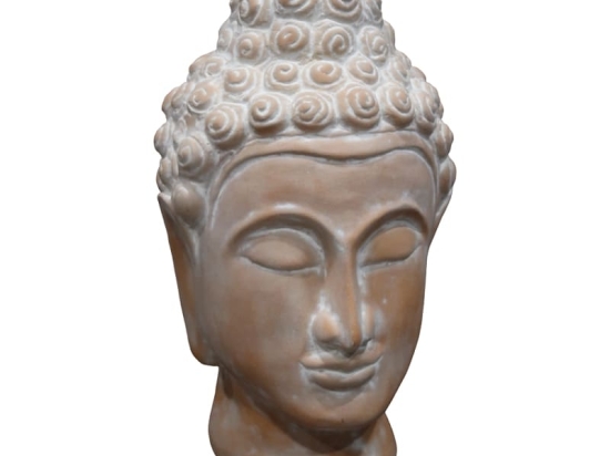 Επιτραπέζιο διακοσμητικό βούδας Rolia Inart γκρι terracotta 16x16x28εκ