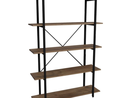Βιβλιοθήκη Reson pakoworld oak μελαμίνης-μαύρο μέταλλο 120x34x180εκ