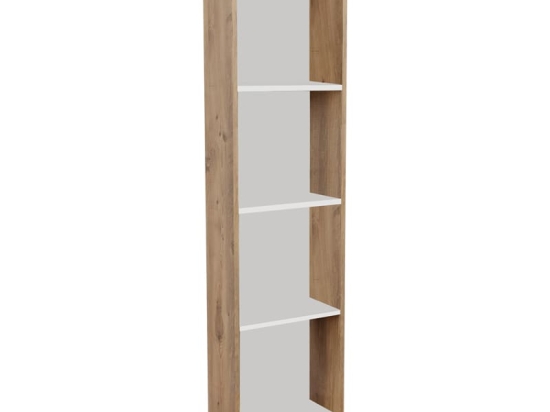 Βιβλιοθήκη Courtnai pakoworld oak-λευκό μελαμίνης 40x19.5x170εκ