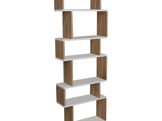 Βιβλιοθήκη Iolmi pakoworld oak-λευκό μελαμίνης 60x19.5x160εκ