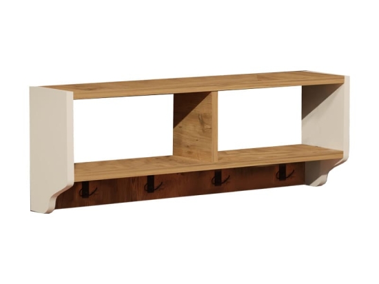 Κρεμάστρα τοίχου Gyrzi pakoworld oak-λευκό μελαμίνης 84x18x30εκ
