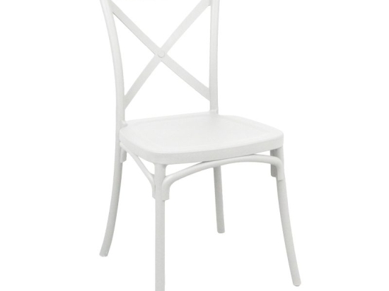 Καρέκλα Crossie pakoworld pp σε λευκή απόχρωση 38x46.5x82εκ
