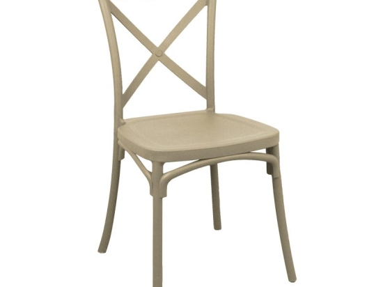 Καρέκλα Crossie pakoworld pp σε απόχρωση cappucino 38x46.5x82εκ
