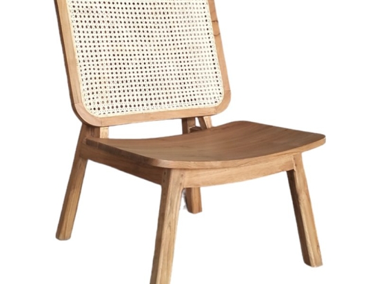 Πολυθρόνα Viborg pakoworld φυσικό teak ξύλο-φυσικό rattan 60x75x87εκ