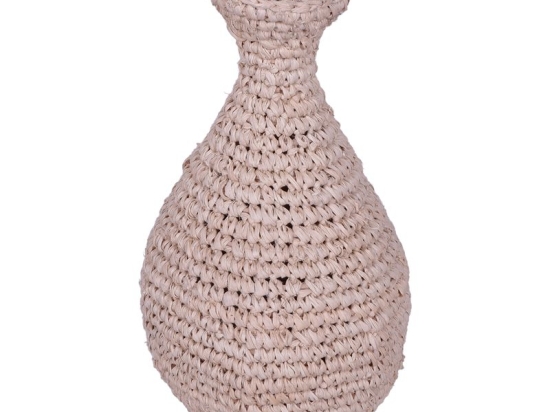 Βάζο Sannery I Inart sisal σε φυσική απόχρωση Φ20x32εκ