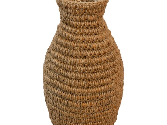 Βάζο Agelen Inart sisal σε φυσική απόχρωση Φ30x55εκ