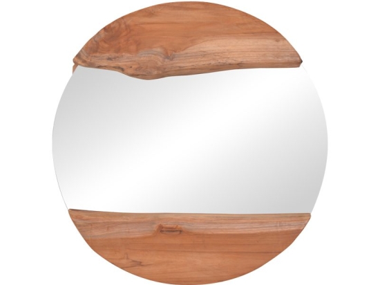 Καθρέπτης Alkmen pakoworld teak ξύλο σε φυσική απόχρωση Φ60x4εκ
