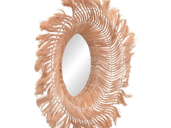 Καθρέπτης Tolle Inart abaca σε φυσικό χρώμα 65x85x17εκ
