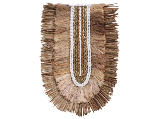 Διακοσμητικό τοίχου Earsy II Inart seagrass σε φυσικό χρώμα 38x30x8εκ