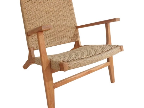 Πολυθρόνα Crosy pakoworld teak ξύλο σε φυσική απόχρωση 71x81x75εκ