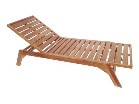 Ξαπλώστρα Melop pakoworld teak ξύλο σε φυσική απόχρωση 200x70x35εκ