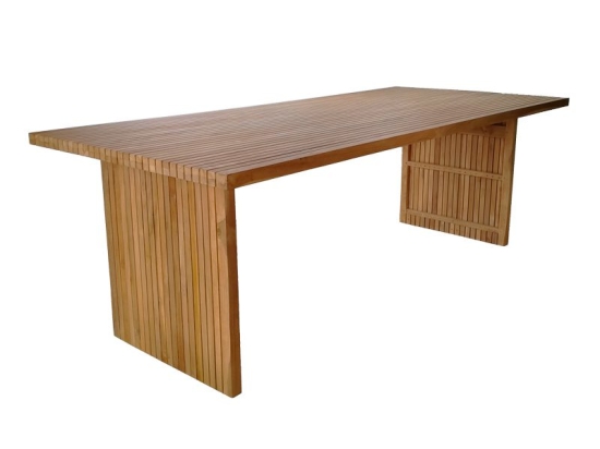 Τραπέζι Zibra pakoworld teak ξύλο σε φυσική απόχρωση 220x100x75εκ