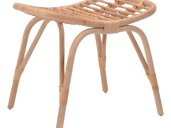 Σκαμπό Vrebor pakoworld rattan σε φυσική απόχρωση 53x41x46εκ