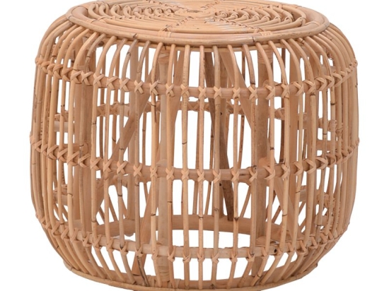 Σκαμπό Rajesty pakoworld rattan σε φυσική απόχρωση Φ60x46εκ