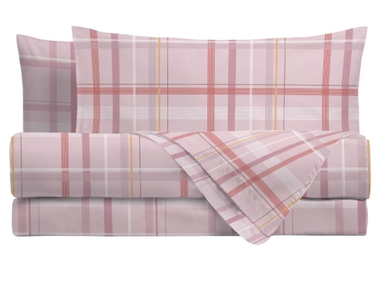Amo la Casa Σετ Σεντόνια King Size Βαμβακερά Percale με Λάστιχο 240X290 – Damien Λιλά