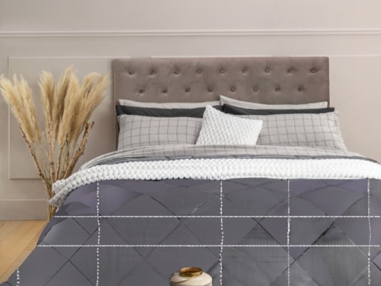 Amo la Casa Πάπλωμα Μονό 170x250 Microsatin Printed - Aria Ανθρακί Καρό