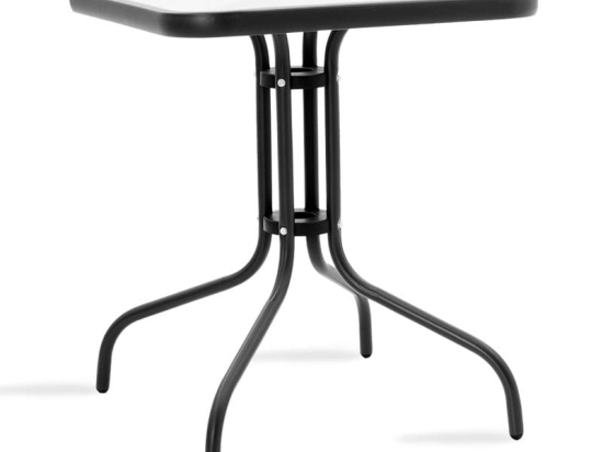 Τραπέζι Watson pakoworld μέταλλο μαύρο-γυαλί 60x60x70εκ