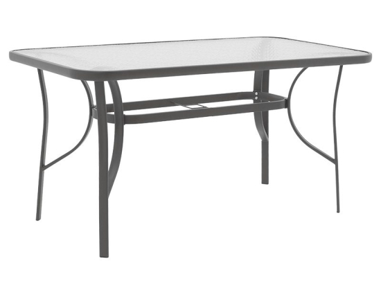 Τραπέζι Ensure pakoworld μέταλλο ανθρακί-γυαλί tempered 140x80x70εκ