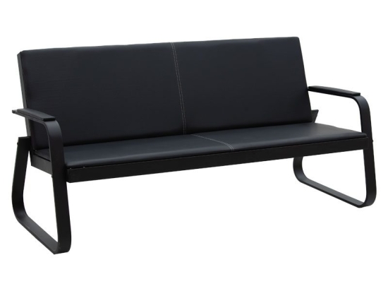 Καναπές 3θέσιος Rogelio pakoworld PU μαύρο 174x72x85εκ