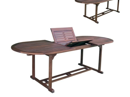 Τραπέζι ακακίας οβάλ Garden επεκτεινόμενο 180-240x90x74 εκ