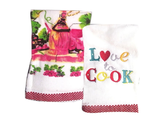 Love to cook σετ πετσέτες κουζίνας δύο τεμαχίων βελουτέ 45x65 εκ