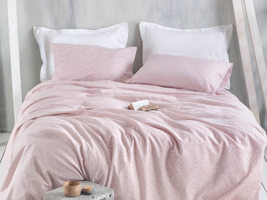 Melrose ροζ σετ σεντόνια flannel 160x260 εκ 