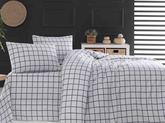 Squares γκρι σετ σεντόνια φανελένια υπέρδιπλα 230x260 εκ