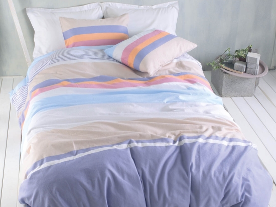 Jesse μπλε σετ σεντόνια υπέρδιπλο flannel με λάστιχο 230x260 εκ 