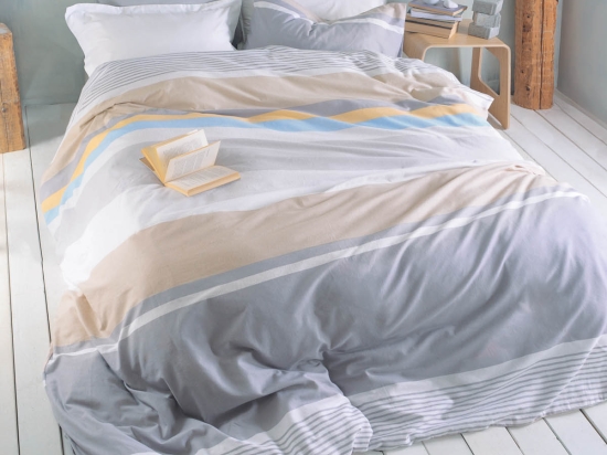 Jesse γκρι σετ σεντόνια υπέρδιπλο flannel με λάστιχο 230x260 εκ 