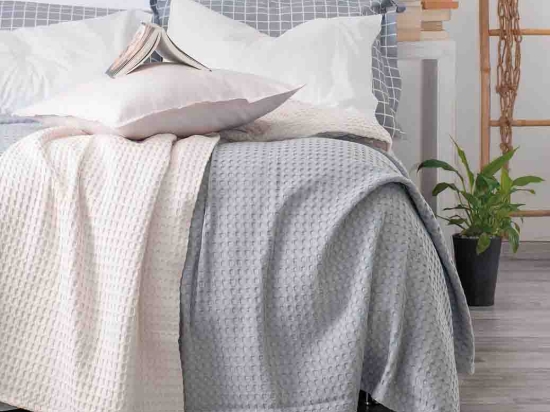 Lexy κουβέρτα πικέ λευκή 230x250 εκ