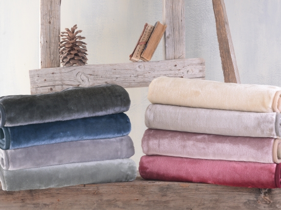 Velour μπεζ βελουτέ κουβέρτα king size 240x260 εκ