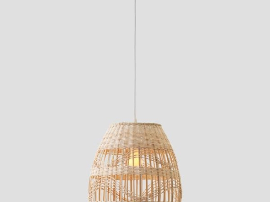 Φωτιστικό κρεμαστό μονόφωτο από rattan 30x35 εκ