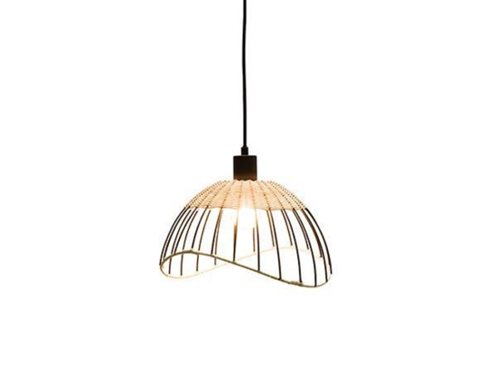 Φωτιστικό κρεμαστό μονόφωτο max rattan από rattan 30x175 εκ