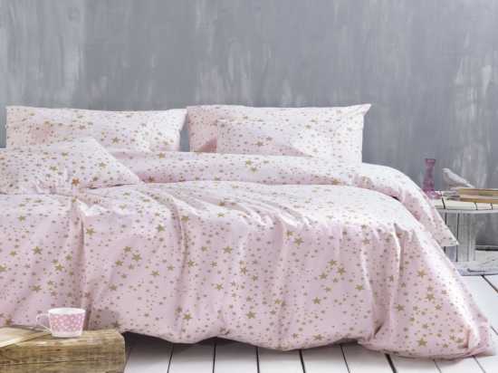 Estella σετ σεντόνια μονά diva με λάστιχο ροζ 105x205 συν 25 εκ