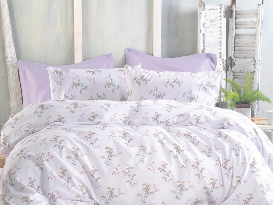 Bouquet λιλά σετ σεντόνια diva με λάστιχο 105x205 συν 25 εκ