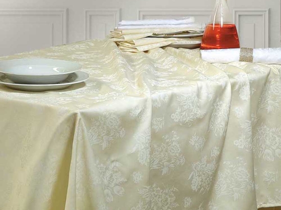 Jasmine τραπεζομάντηλο σατέν ζακάρ εκρού 170x270 εκ