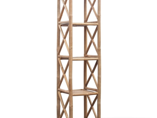 Ραφιέρα με 5 ράφια τετράγωνη από μπαμπού 35x35x152 εκ
