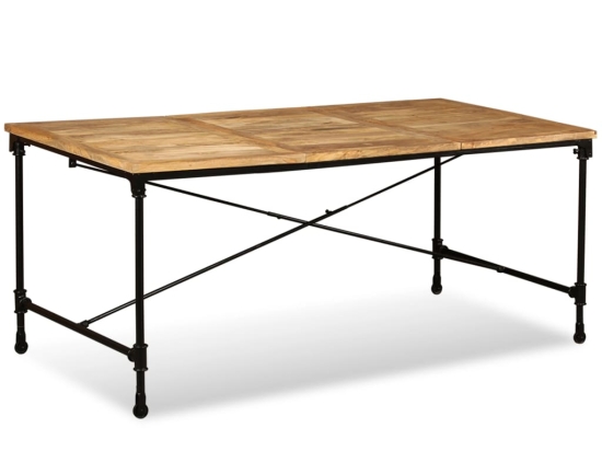 Τραπέζι από μασίφ ξύλο μάνγκο και ατσάλι 180x90x76 εκ