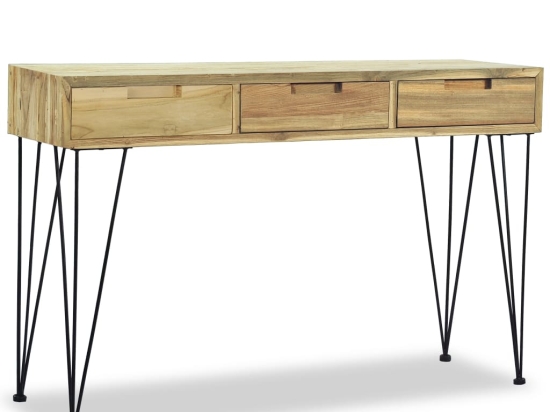 Τραπέζι κονσόλα από μασίφ ξύλο teak 120x35x76 εκ 