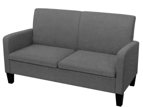 Καναπές διθέσιος σκούρο γκρι 135x65x76 εκ