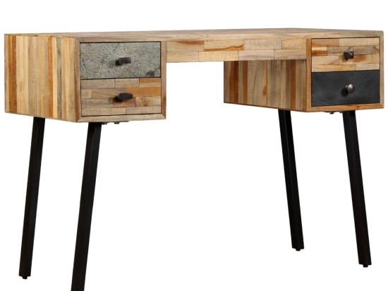 Σεκρετέρ από μασίφ ανακυκλωμένο ξύλο teak 110x50x76 εκ